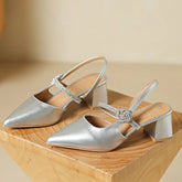 LBSFY  -  Pointed Toe Crystal Shoes High Heels Summer Sexy Sandals Women Slingback New 2024 Walking Fashion Party Dress Femele Slippers